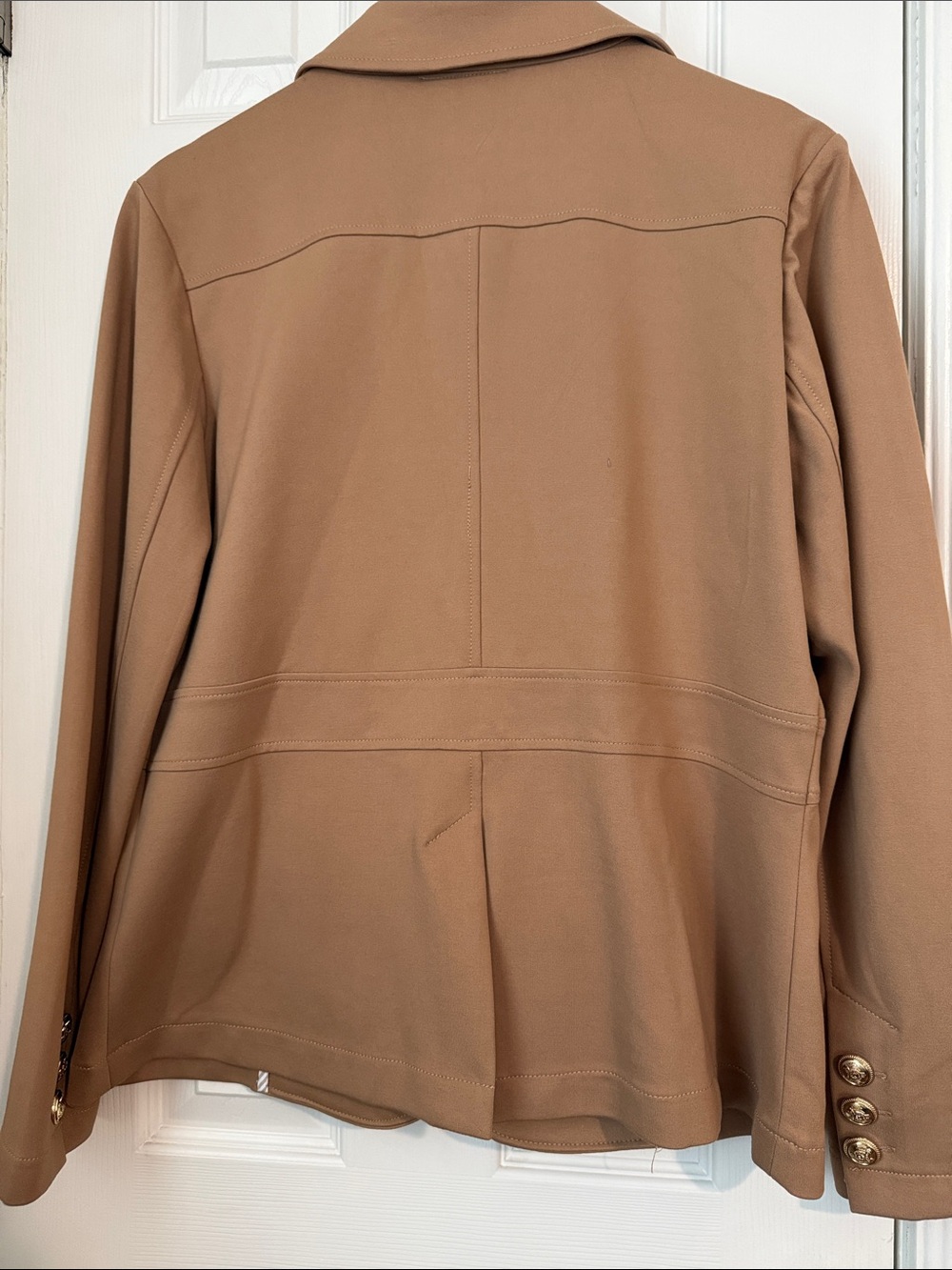 Joie Camel Brown Blazer Jersey with Gold Buttons XL - Picture 8 of 9